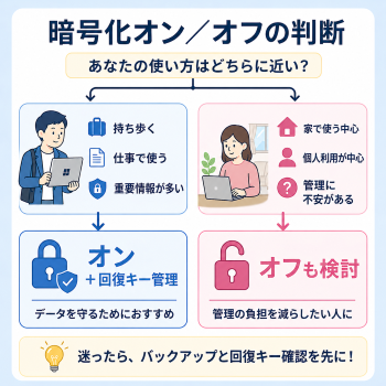 2026年6月問題、暗号化をオンにするかどうか